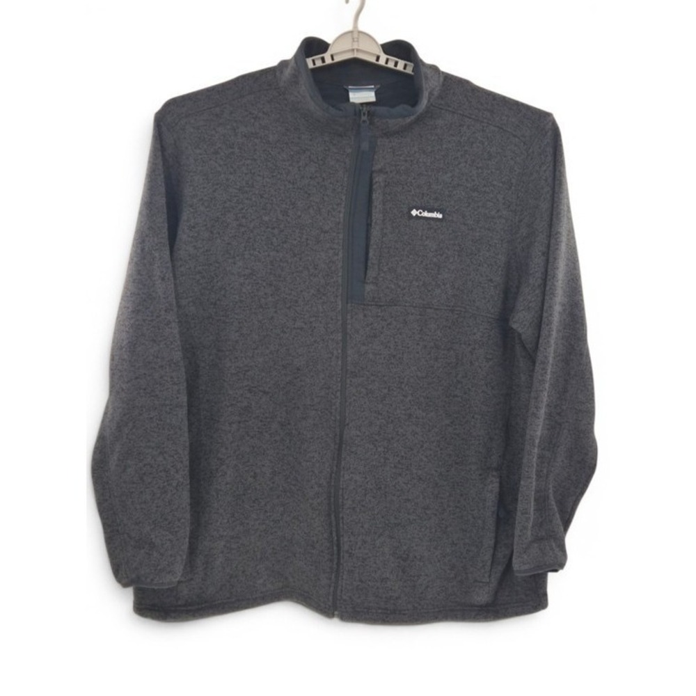 Columbia Men's Gray Sweater Fleece Full Zip Jacket 4XL Tall Zip Pockets Outdoor